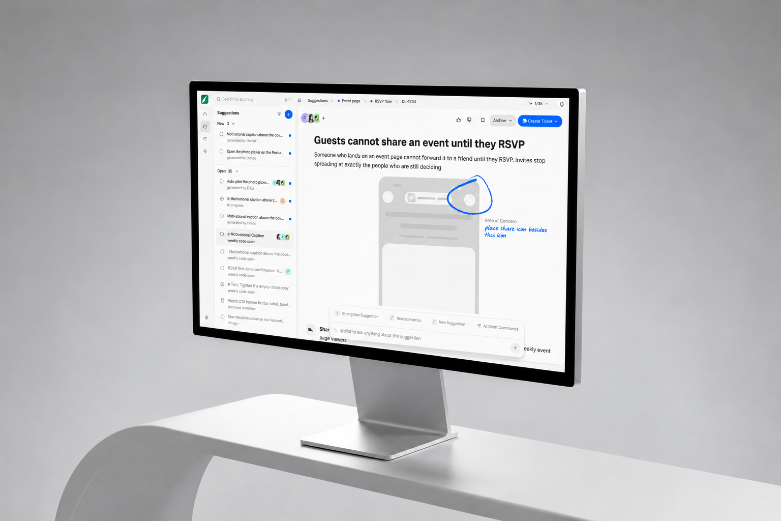 From Insight to Action interface displayed in a silver monitor